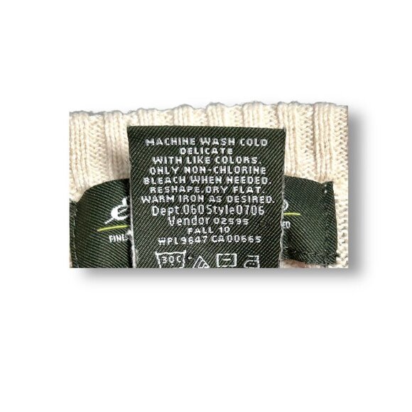 Eddie Bauer XXL Beige Cable Knit Sweater Tunic Top Academia Preppy Layering Chic - Picture 6 of 6